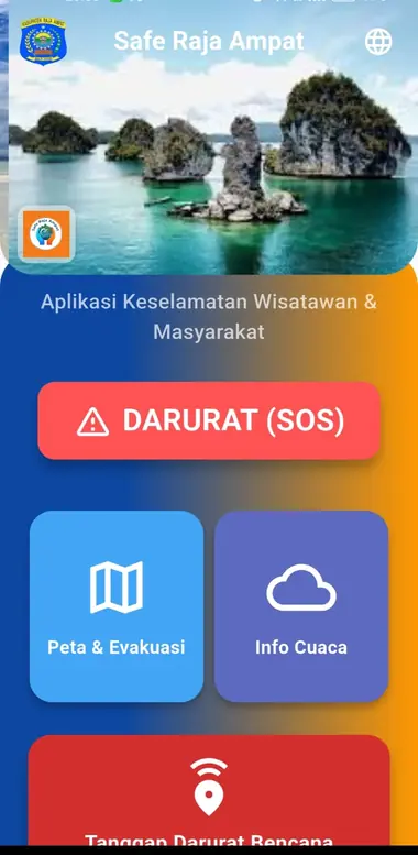 Layar utama — Safe Raja Ampat