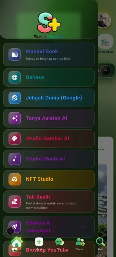Menu fitur — SosialMedia+