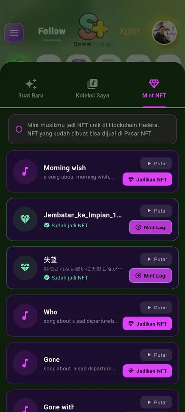 Mint NFT — SosialMedia+