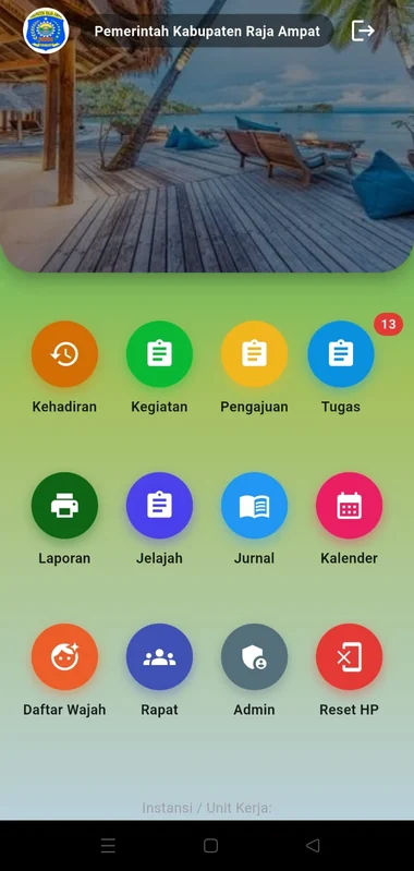 Menu instansi — SIPneX