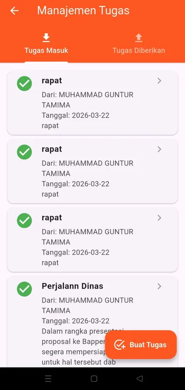 Manajemen tugas — SIPneX